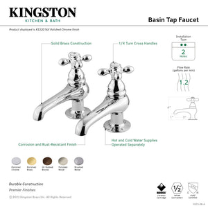 Restoration KS3201AX Two-Handle Deck Mount Basin Tap Faucet, Polished Chrome