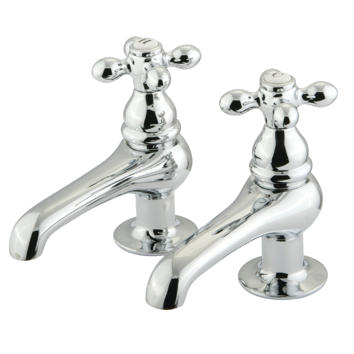 Restoration KS3201AX Two-Handle Deck Mount Basin Tap Faucet, Polished Chrome