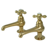 Restoration KS3202AX Two-Handle Deck Mount Basin Tap Faucet, Polished Brass