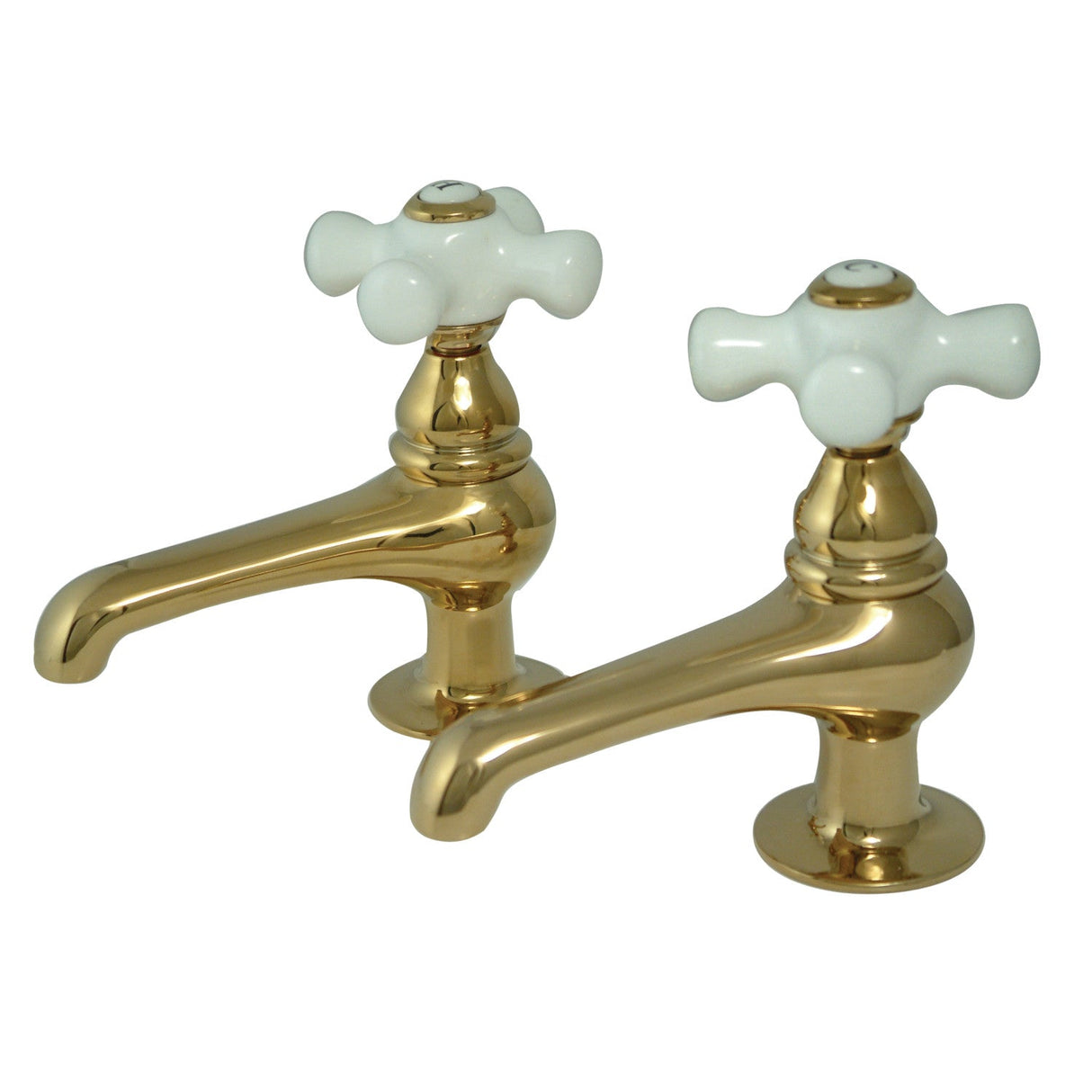 Restoration KS3202PX Two-Handle Deck Mount Basin Tap Faucet, Polished Brass