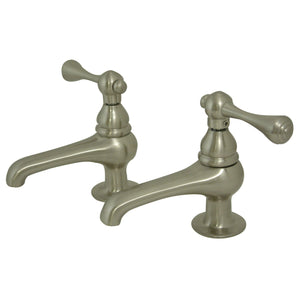 Restoration KS3208BL Two-Handle Deck Mount Basin Tap Faucet, Brushed Nickel