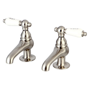 Restoration KS3208PL Two-Handle Deck Mount Basin Tap Faucet, Brushed Nickel