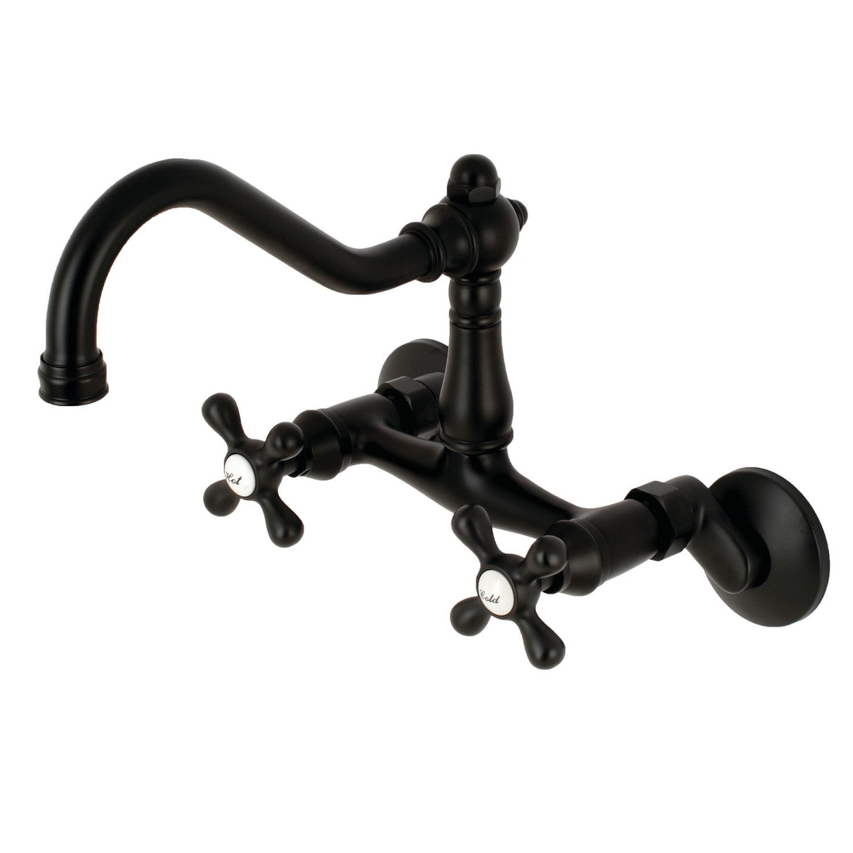 Vintage KS3220AX Two-Handle 2-Hole Wall Mount Kitchen Faucet, Matte Black