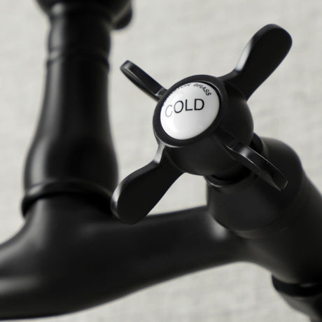 Essex KS3220BEX Two-Handle 2-Hole Wall Mount Kitchen Faucet, Matte Black