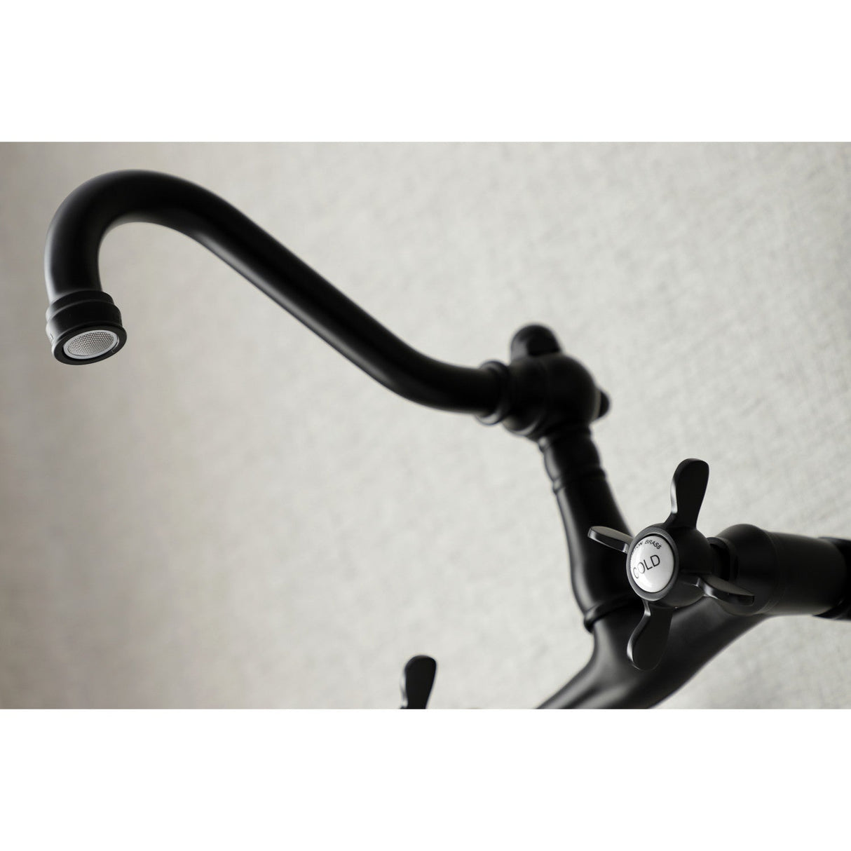 Essex KS3220BEX Two-Handle 2-Hole Wall Mount Kitchen Faucet, Matte Black