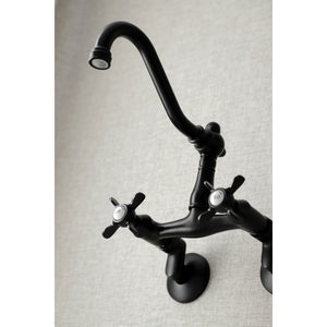 Essex KS3220BEX Two-Handle 2-Hole Wall Mount Kitchen Faucet, Matte Black