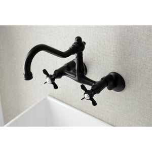 Essex KS3220BEX Two-Handle 2-Hole Wall Mount Kitchen Faucet, Matte Black