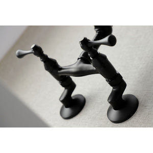 Vintage KS3220BL Two-Handle 2-Hole Wall Mount Kitchen Faucet, Matte Black