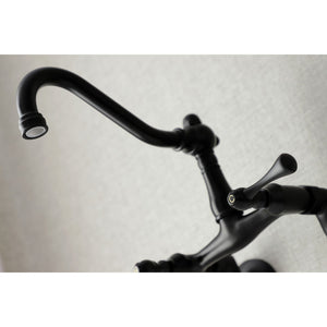 Vintage KS3220BL Two-Handle 2-Hole Wall Mount Kitchen Faucet, Matte Black