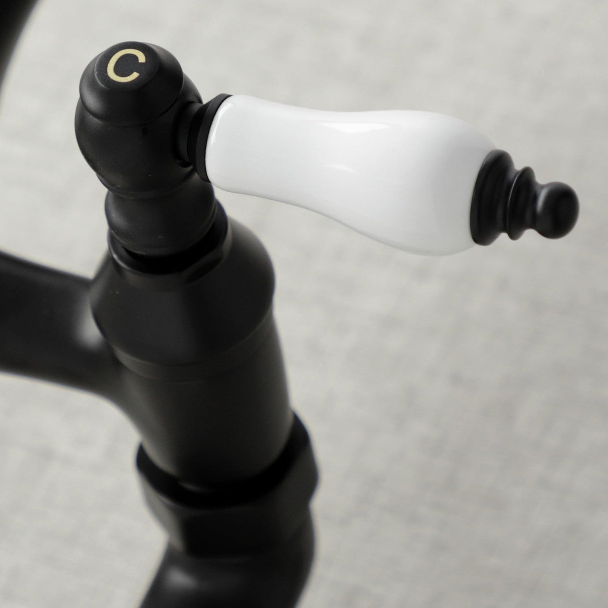 Vintage KS3220PL Two-Handle 2-Hole Wall Mount Kitchen Faucet, Matte Black