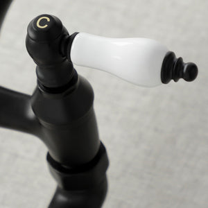 Vintage KS3220PL Two-Handle 2-Hole Wall Mount Kitchen Faucet, Matte Black