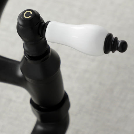 Vintage KS3220PL Two-Handle 2-Hole Wall Mount Kitchen Faucet, Matte Black
