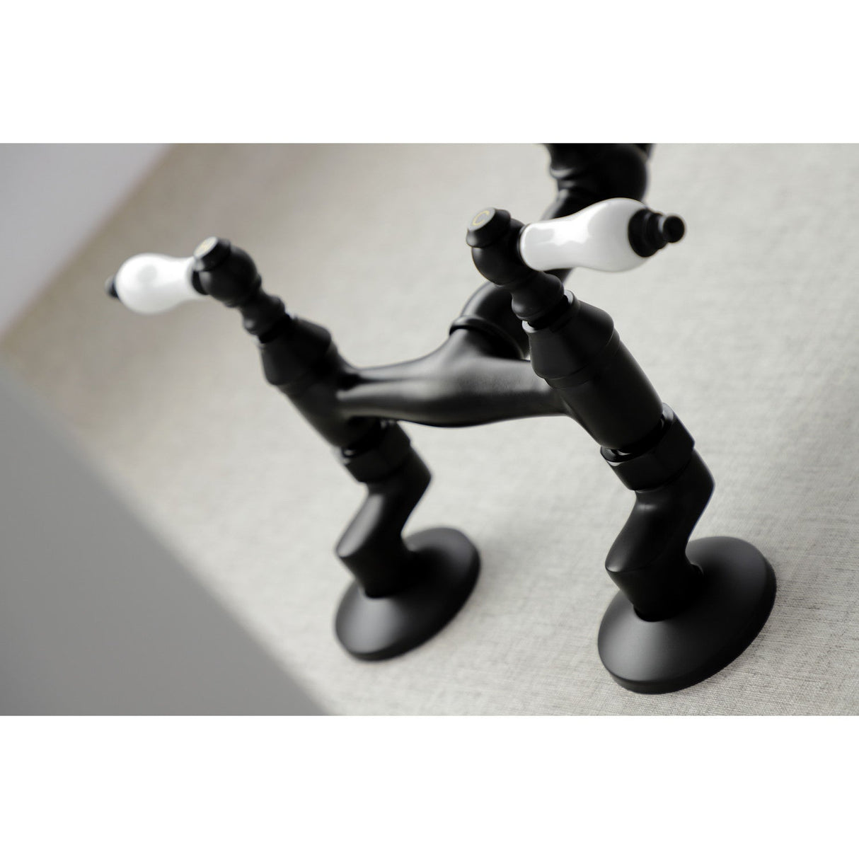 Vintage KS3220PL Two-Handle 2-Hole Wall Mount Kitchen Faucet, Matte Black