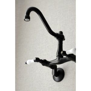 Vintage KS3220PL Two-Handle 2-Hole Wall Mount Kitchen Faucet, Matte Black