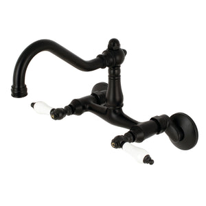 Vintage KS3220PL Two-Handle 2-Hole Wall Mount Kitchen Faucet, Matte Black