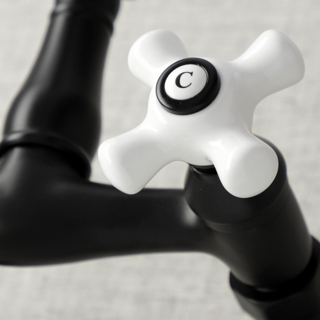 Vintage KS3220PX Two-Handle 2-Hole Wall Mount Kitchen Faucet, Matte Black