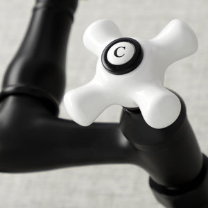 Vintage KS3220PX Two-Handle 2-Hole Wall Mount Kitchen Faucet, Matte Black