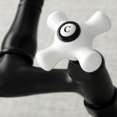 Vintage KS3220PX Two-Handle 2-Hole Wall Mount Kitchen Faucet, Matte Black