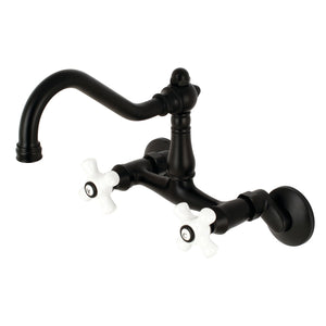 Vintage KS3220PX Two-Handle 2-Hole Wall Mount Kitchen Faucet, Matte Black