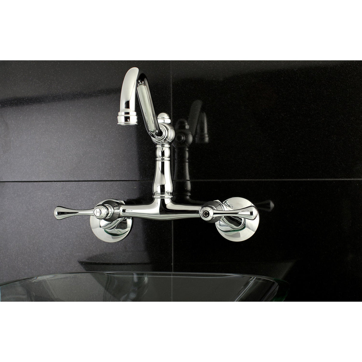 Vintage KS3221BL Two-Handle 2-Hole Wall Mount Kitchen Faucet, Polished Chrome