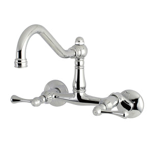 Vintage KS3221BL Two-Handle 2-Hole Wall Mount Kitchen Faucet, Polished Chrome
