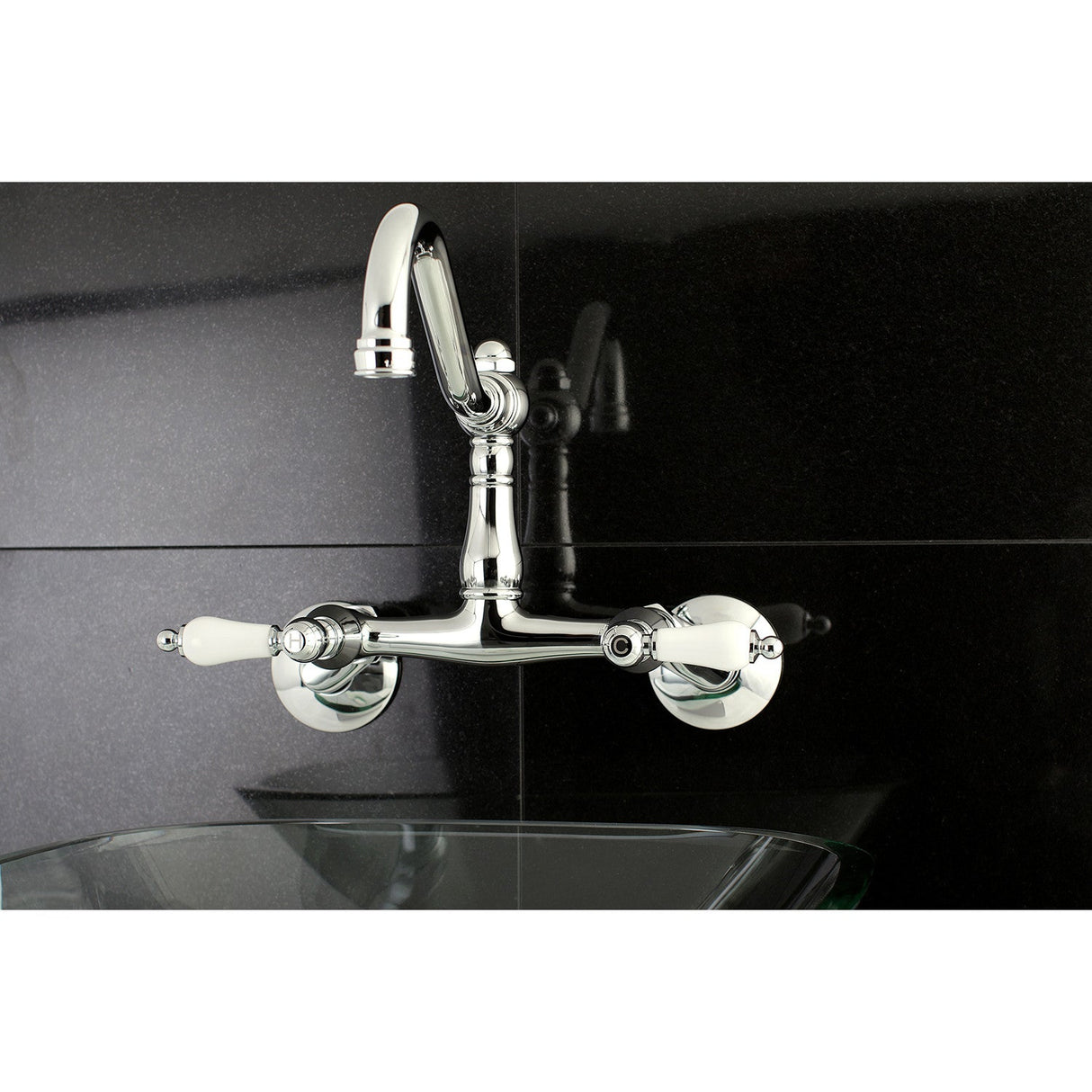 Vintage KS3221PL Two-Handle 2-Hole Wall Mount Kitchen Faucet, Polished Chrome