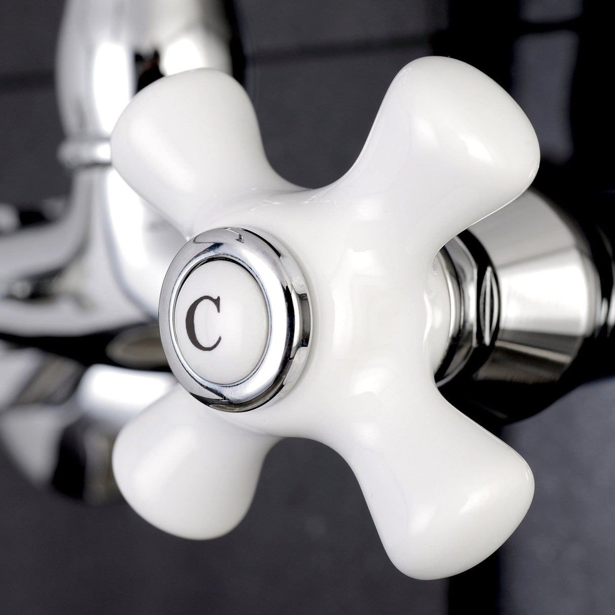 Vintage KS3221PX Two-Handle 2-Hole Wall Mount Kitchen Faucet, Polished Chrome