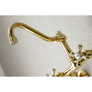 Vintage KS3222AX Two-Handle 2-Hole Wall Mount Kitchen Faucet, Polished Brass