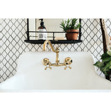 Vintage KS3222AX Two-Handle 2-Hole Wall Mount Kitchen Faucet, Polished Brass