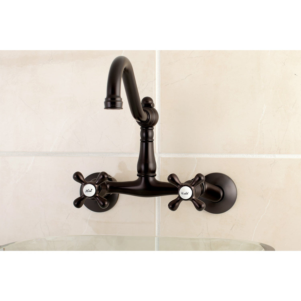 Vintage KS3225AX Two-Handle 2-Hole Wall Mount Kitchen Faucet, Oil Rubbed Bronze