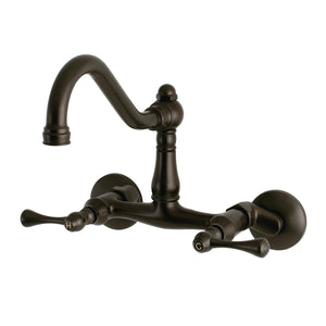 Vintage KS3225BL Two-Handle 2-Hole Wall Mount Kitchen Faucet, Oil Rubbed Bronze