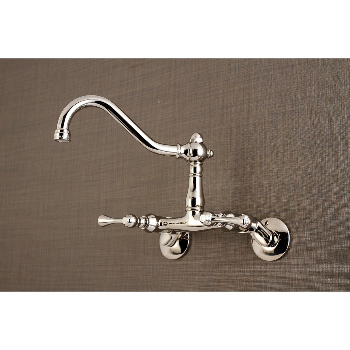 Vintage KS3226BL Two-Handle 2-Hole Wall Mount Kitchen Faucet, Polished Nickel