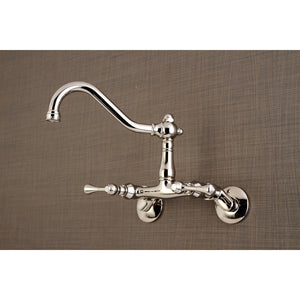 Vintage KS3226BL Two-Handle 2-Hole Wall Mount Kitchen Faucet, Polished Nickel