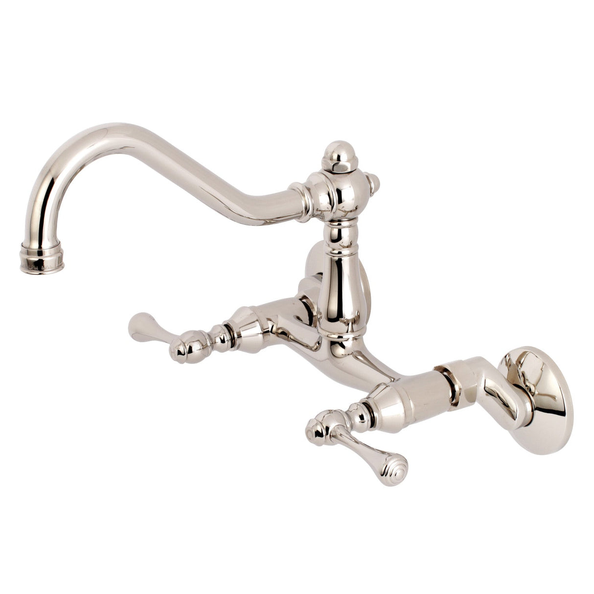 Vintage KS3226BL Two-Handle 2-Hole Wall Mount Kitchen Faucet, Polished Nickel