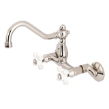 Vintage KS3226PX Two-Handle 2-Hole Wall Mount Kitchen Faucet, Polished Nickel