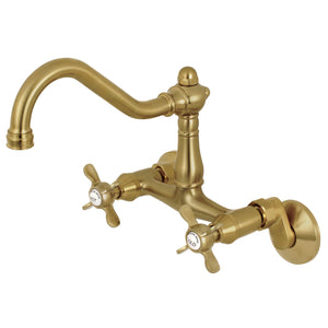 Essex KS3227BEX Two-Handle 2-Hole Wall Mount Kitchen Faucet, Brushed Brass