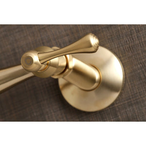 Vintage KS3227BL Two-Handle 2-Hole Wall Mount Kitchen Faucet, Brushed Brass