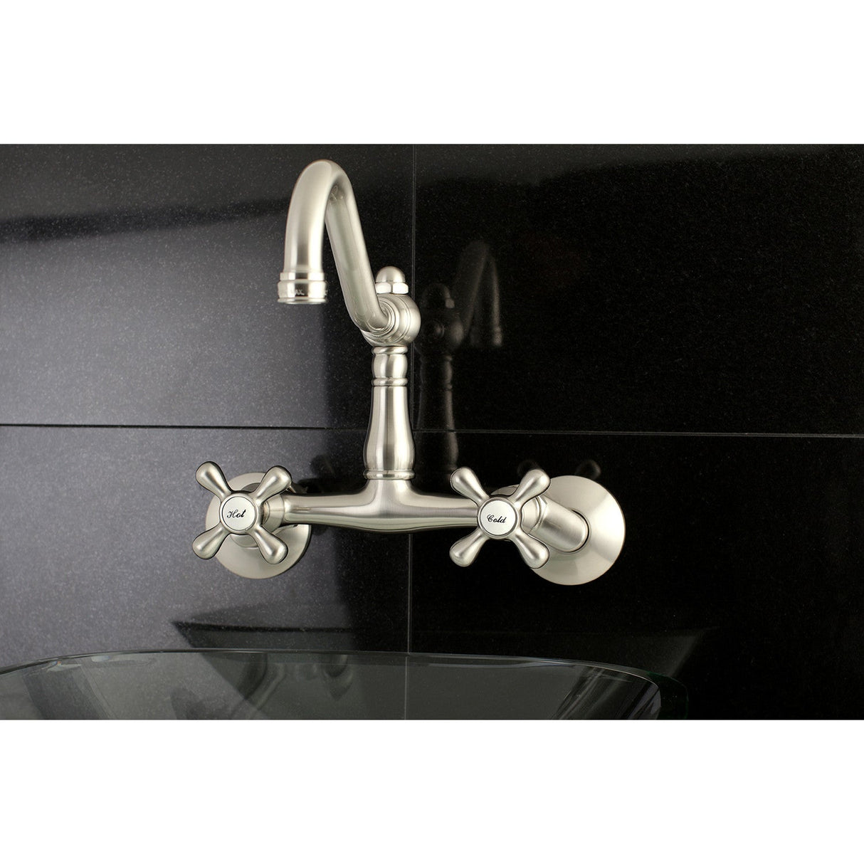 Vintage KS3228AX Two-Handle 2-Hole Wall Mount Kitchen Faucet, Brushed Nickel
