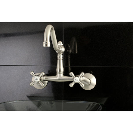 Vintage KS3228AX Two-Handle 2-Hole Wall Mount Kitchen Faucet, Brushed Nickel