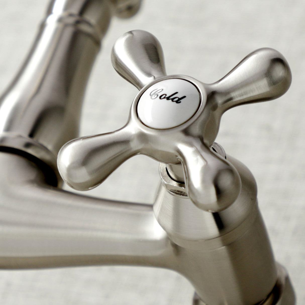 Vintage KS3228AX Two-Handle 2-Hole Wall Mount Kitchen Faucet, Brushed Nickel