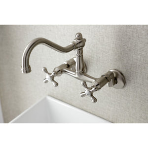 Vintage KS3228AX Two-Handle 2-Hole Wall Mount Kitchen Faucet, Brushed Nickel