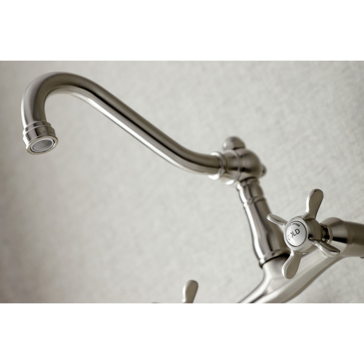 Essex KS3228BEX Two-Handle 2-Hole Wall Mount Kitchen Faucet, Brushed Nickel