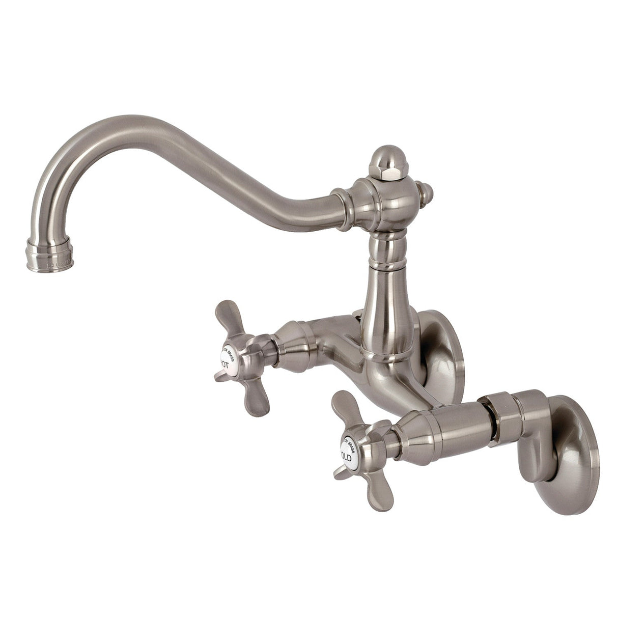 Essex KS3228BEX Two-Handle 2-Hole Wall Mount Kitchen Faucet, Brushed Nickel