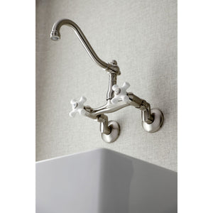 Vintage KS3228PX Two-Handle 2-Hole Wall Mount Kitchen Faucet, Brushed Nickel