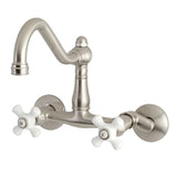 Vintage KS3228PX Two-Handle 2-Hole Wall Mount Kitchen Faucet, Brushed Nickel
