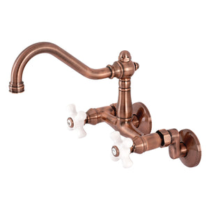 Vintage KS322PXAC Two-Handle 2-Hole Wall Mount Kitchen Faucet, Antique Copper