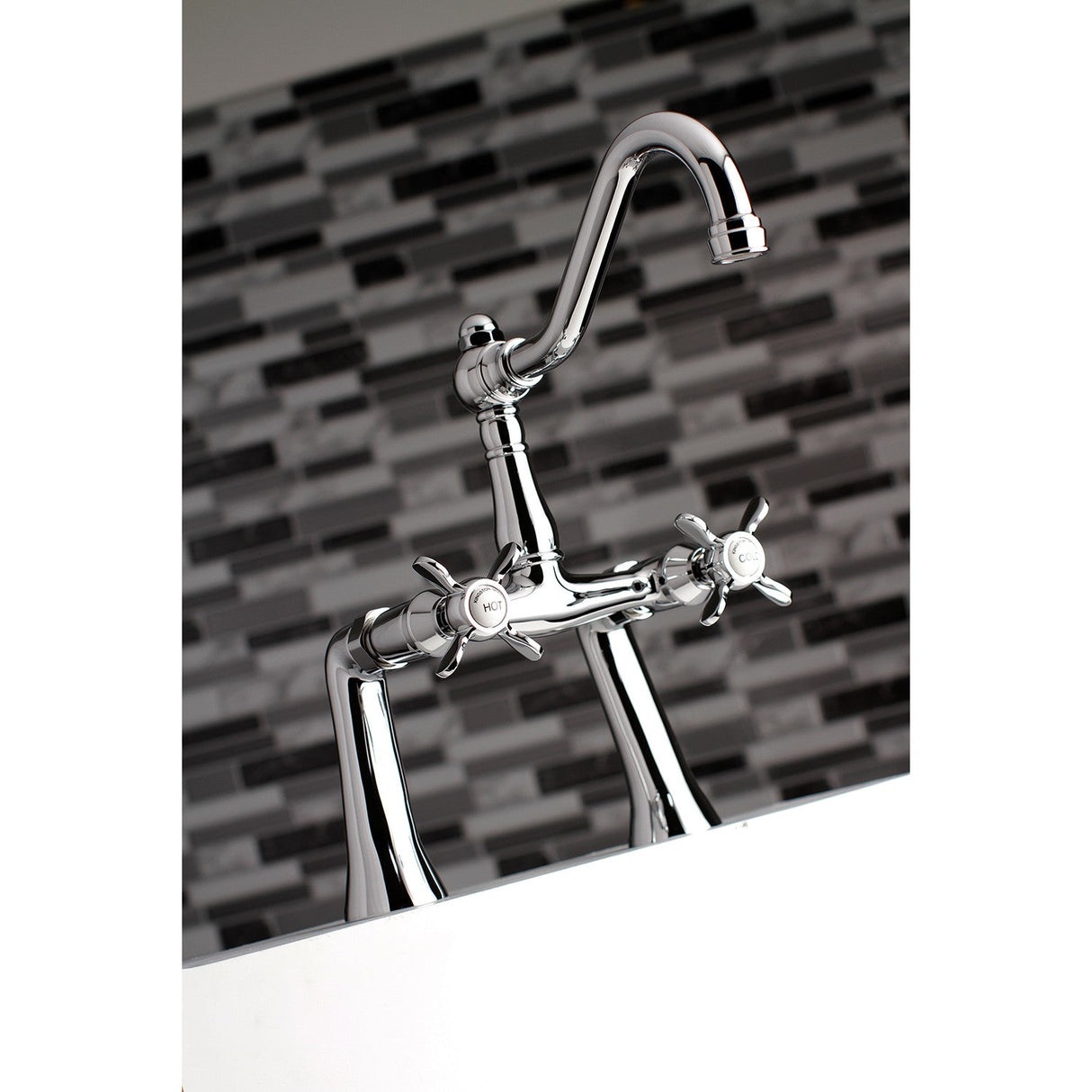 Essex KS3231BEX Two-Handle 2-Hole Deck Mount Clawfoot Tub Faucet, Polished Chrome