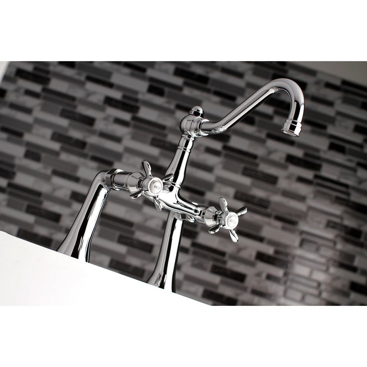 Essex KS3231BEX Two-Handle 2-Hole Deck Mount Clawfoot Tub Faucet, Polished Chrome