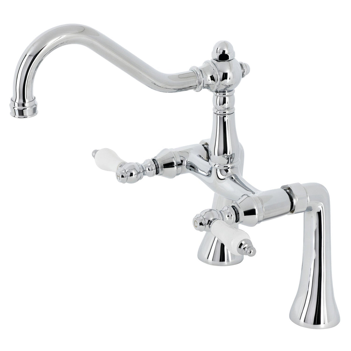 Restoration KS3231PL Two-Handle 2-Hole Deck Mount Clawfoot Tub Faucet, Polished Chrome