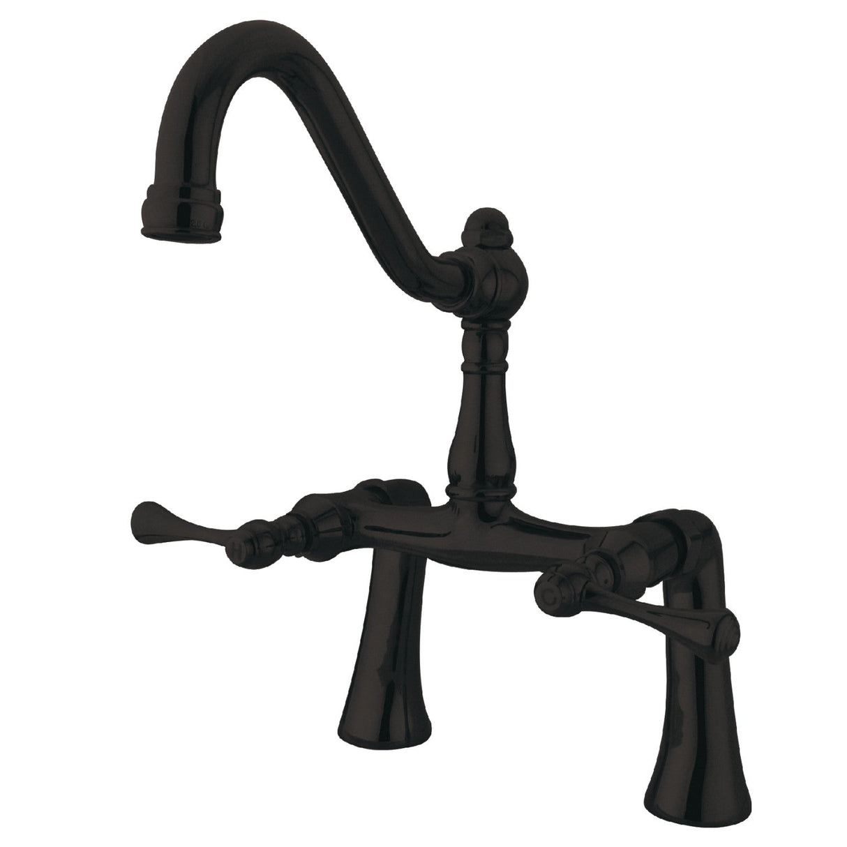 Restoration KS3235BL Two-Handle 2-Hole Deck Mount Clawfoot Tub Faucet, Oil Rubbed Bronze